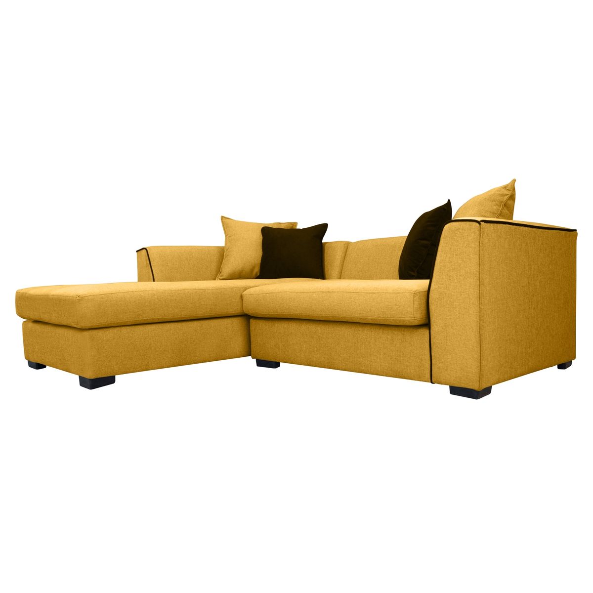 SOFAS HOME - SECCIONAL VALENCIA CHENILLE TIPO LINO AMBARINO 3 CUERPOS