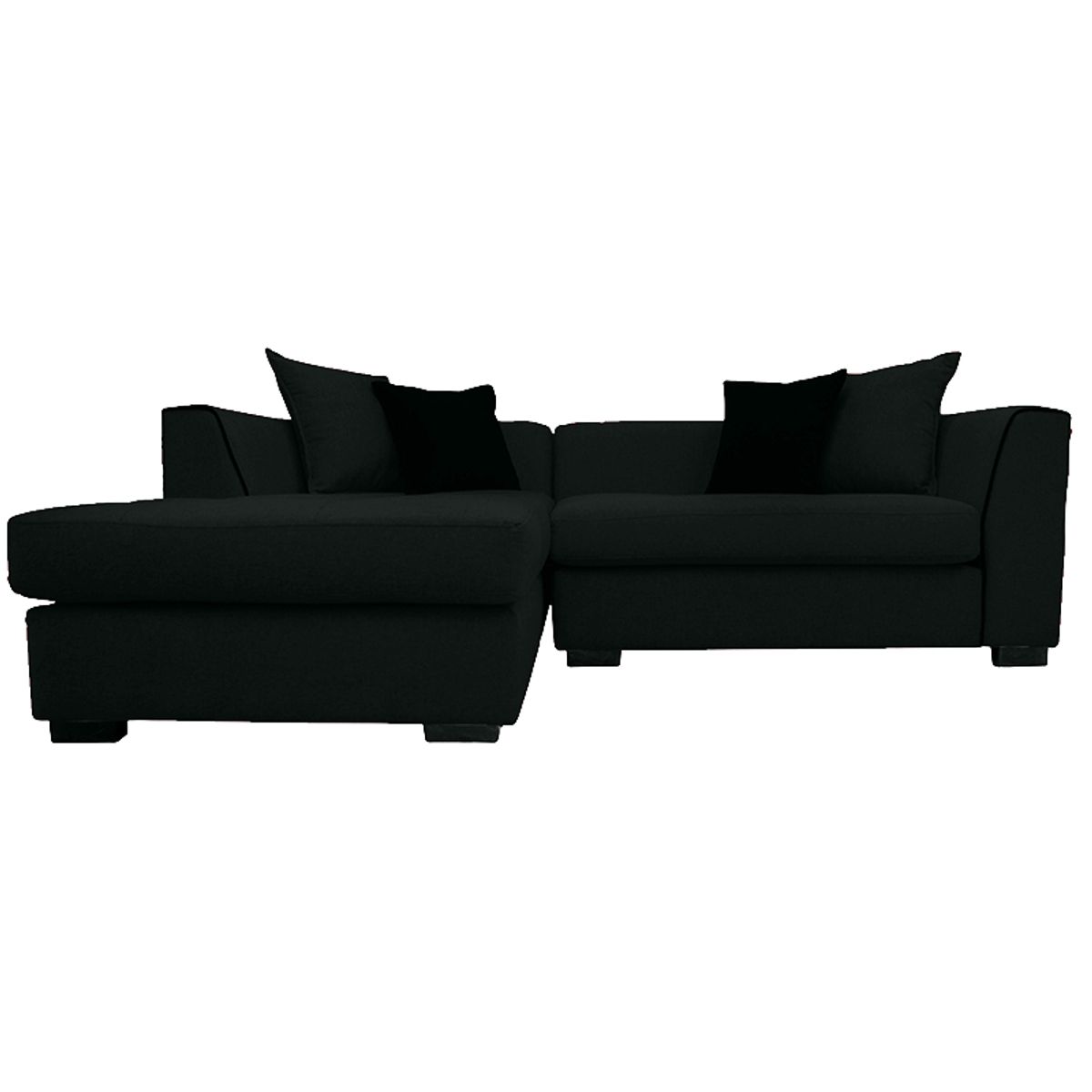 SOFAS HOME - SECCIONAL VALENCIA CHENILLE TIPO LINO NEGRO 3 CUERPOS