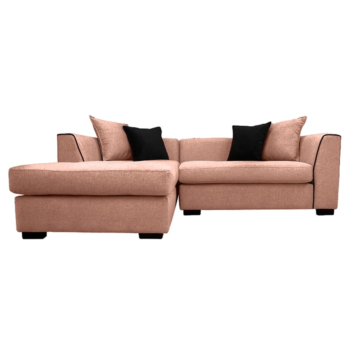 SOFAS HOME - SECCIONAL VALENCIA CHENILLE TIPO LINO PALO ROSA 3 CUERPOS