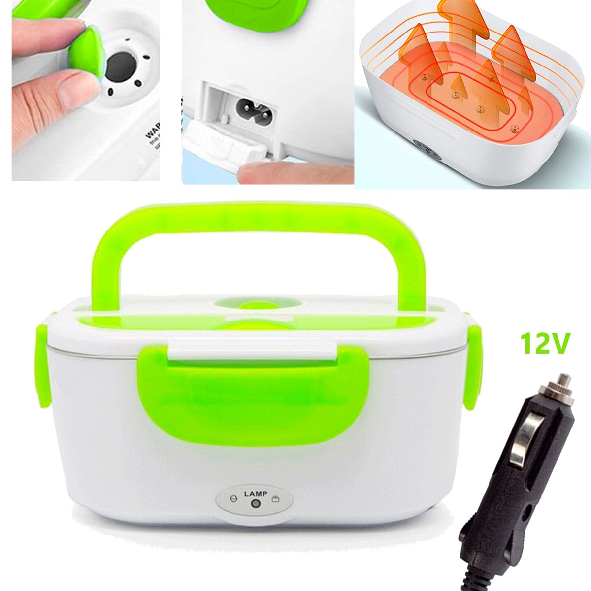 GENERICO - Calentador De Comida Para Auto 12v Lonchera Termo Electrico para auto