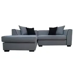 SOFAS HOME - SECCIONAL VALENCIA FELPA GRIS 3 CUERPOS