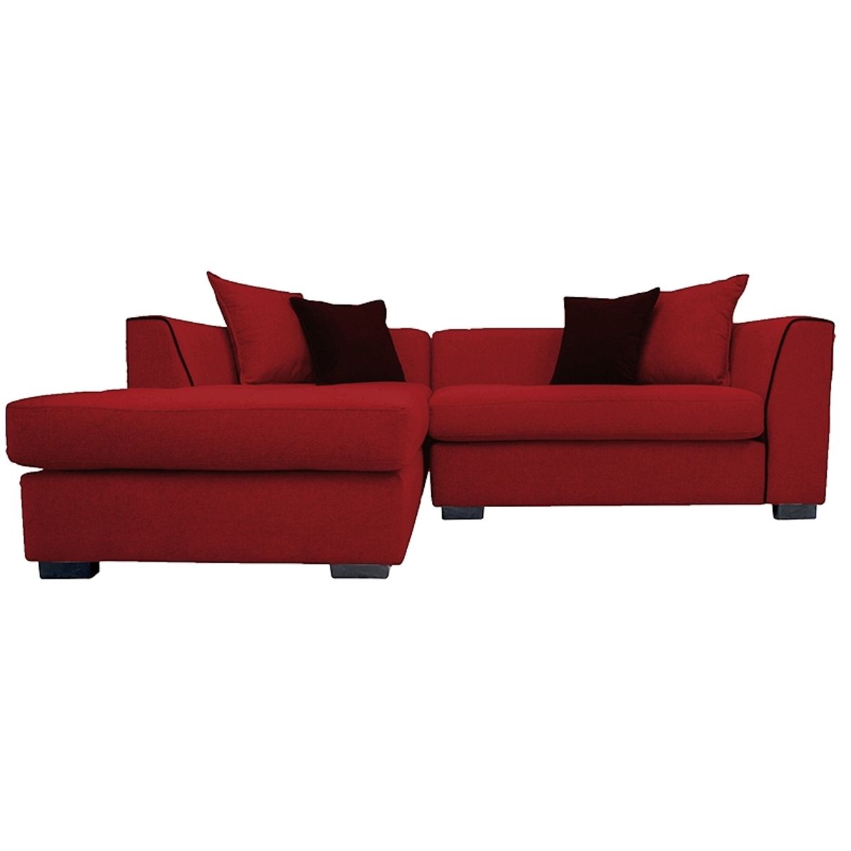 SOFAS HOME - SECCIONAL VALENCIA FELPA ROJO 3 CUERPOS