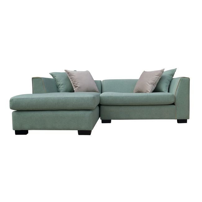 SOFAS HOME - SECCIONAL VALENCIA FELPA VERDE 3 CUERPOS
