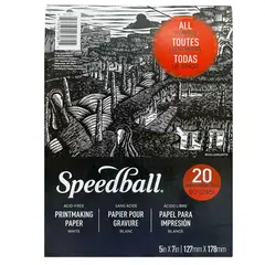 SPEEDBALL - Block Papel Para Grabado 245gr 12.7x17.8cm 20hjs