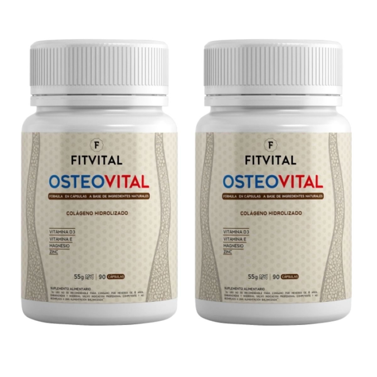 FITVITAL - Colágeno hidrolizado con vitamina d3 y magnesio pack 2x.