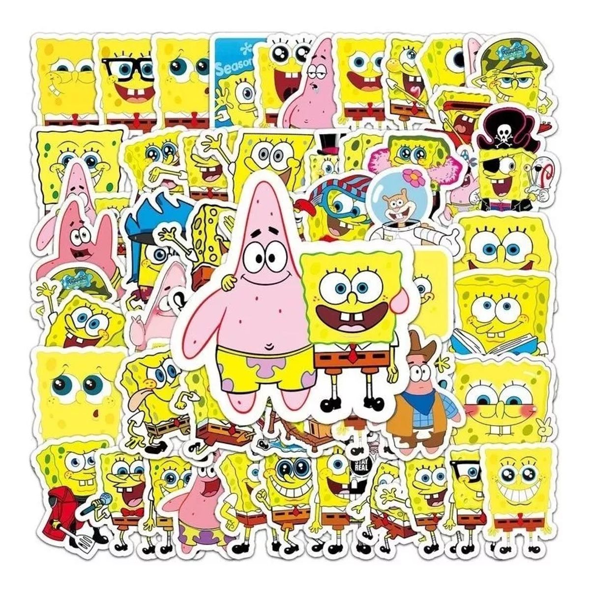 GENERICO - 100 Stickers Bob Esponja - Etiquetas Autoadhesivas