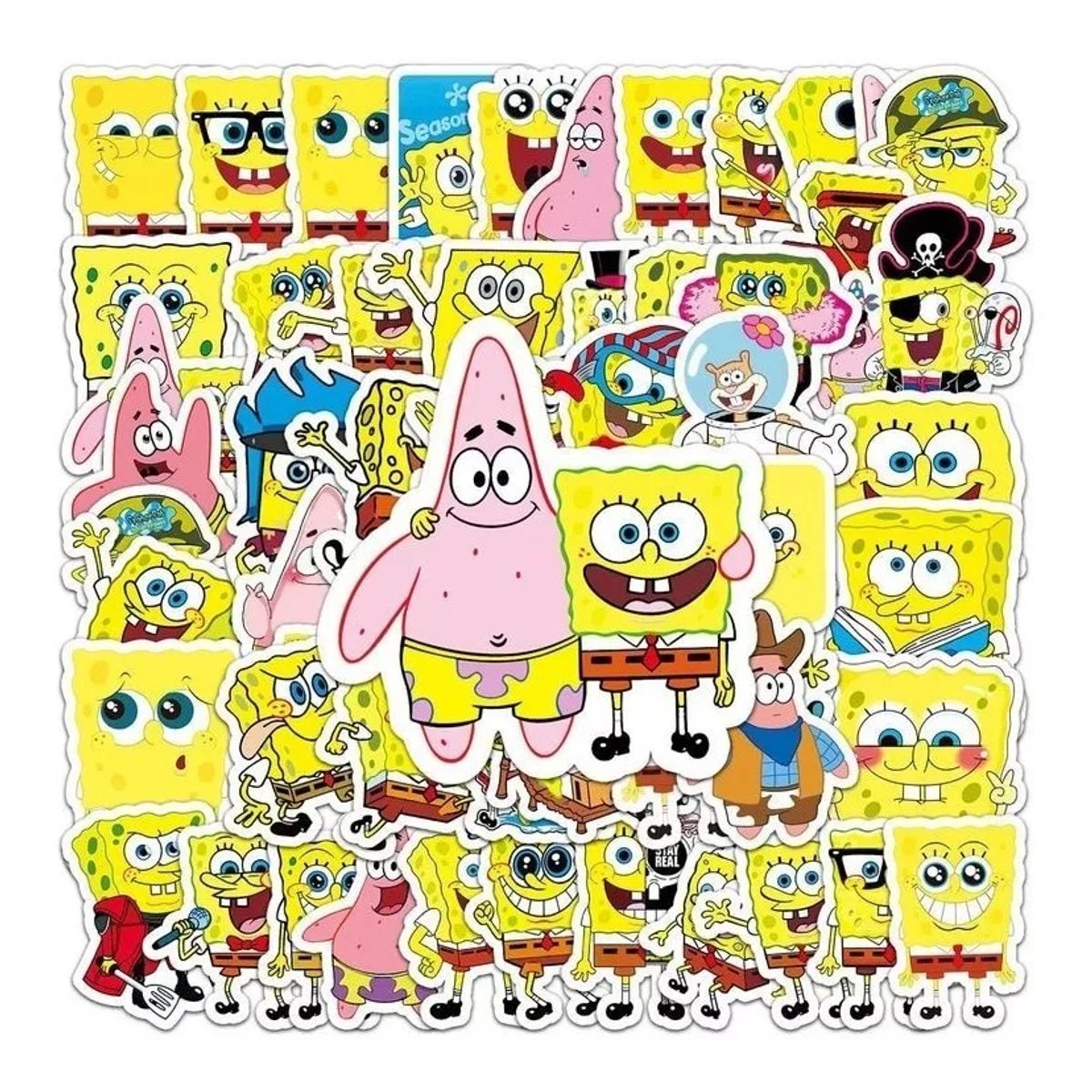 GENERICO - 100 Stickers Bob Esponja - Etiquetas Autoadhesivas