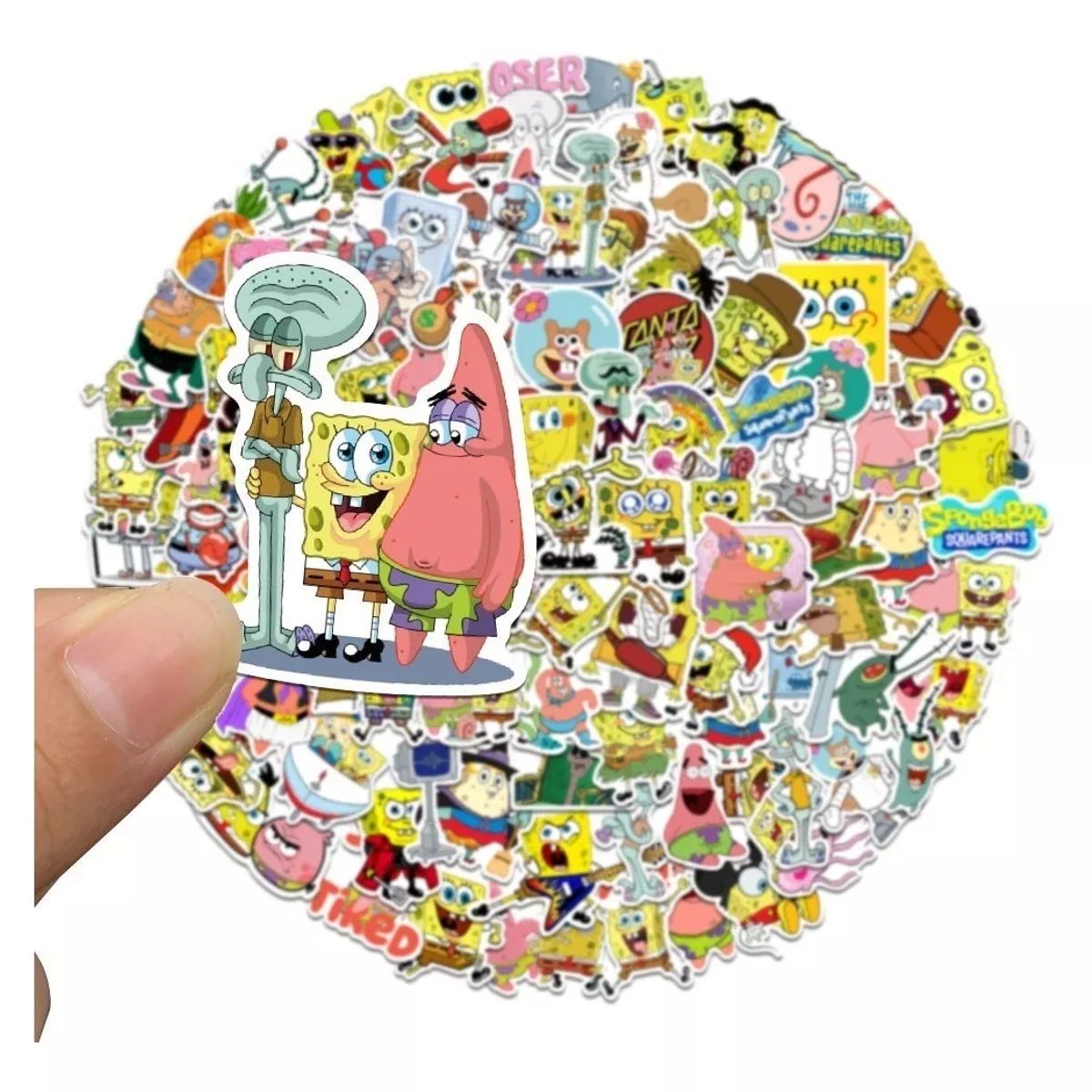 GENERICO - 100 Stickers Bob Esponja - Etiquetas Autoadhesivas