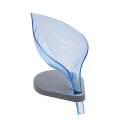 OEM - JABONERA CON VENTOSA EN FORMA DE HOJA AZUL
