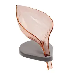 OEM - JABONERA CON VENTOSA EN FORMA DE HOJA MARRON