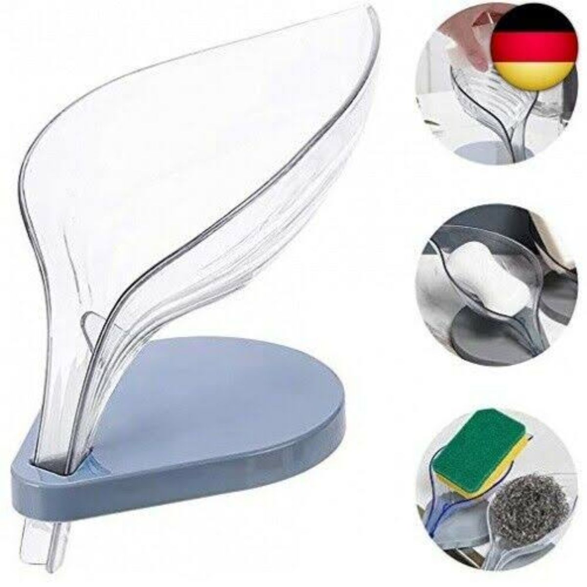 OEM - JABONERA CON VENTOSA EN FORMA DE HOJA  MARRON