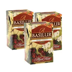 BASILUR - Pack Te 3 Cajas Sweet Cherry de 25 Bolsas c/u