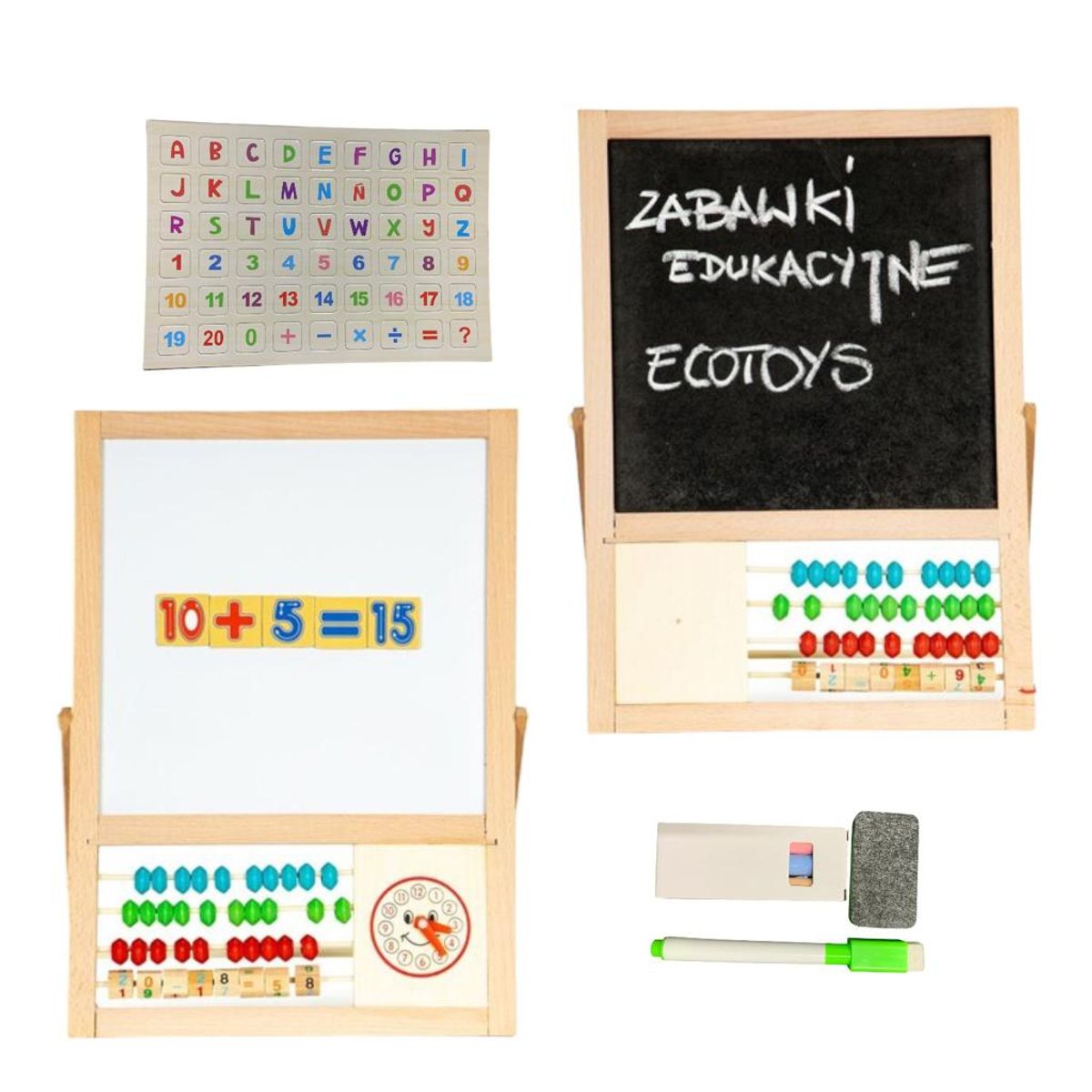 GENERICO - Pizarra Didactica Atril Magnetica Niños Doble Con Abaco