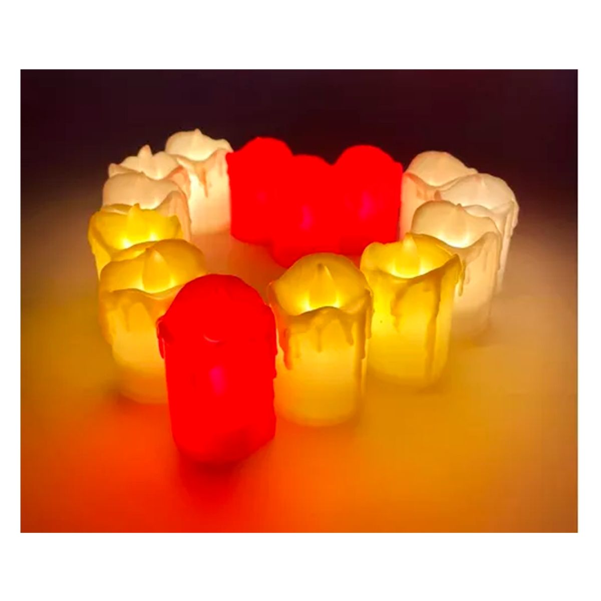 GENERICO - Pack 24 Velas Led Con Efecto Llama Luz Cálida 3.5 x 6cm