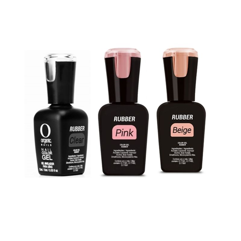 ORGANIC NAILS - BASE RUBBER BEIGE 15ML  PINK 15ML CLEAR 15ML ORGANIC NAILS