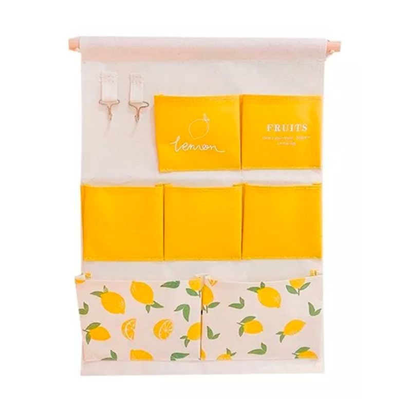 GENERICO - Bolsa De Almacenamiento Colgante Pared 7 Bolsillos Amarillo