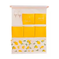 GENERICO - Bolsa De Almacenamiento Colgante Pared 7 Bolsillos Amarillo