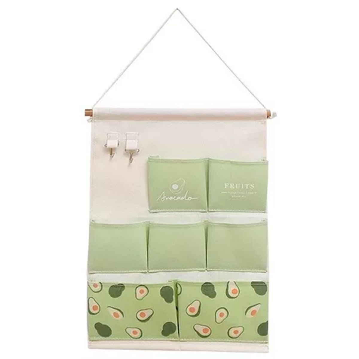 GENERICO - Bolsa De Almacenamiento Colgante Pared 7 Bolsillos Verde