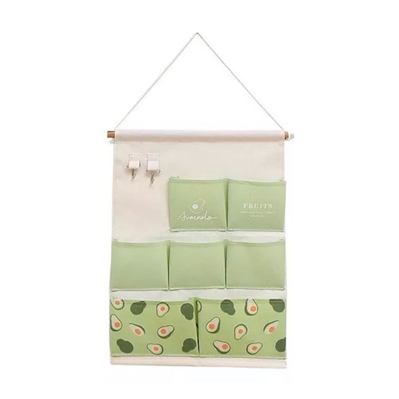 GENERICO - Bolsa De Almacenamiento Colgante Pared 7 Bolsillos Verde