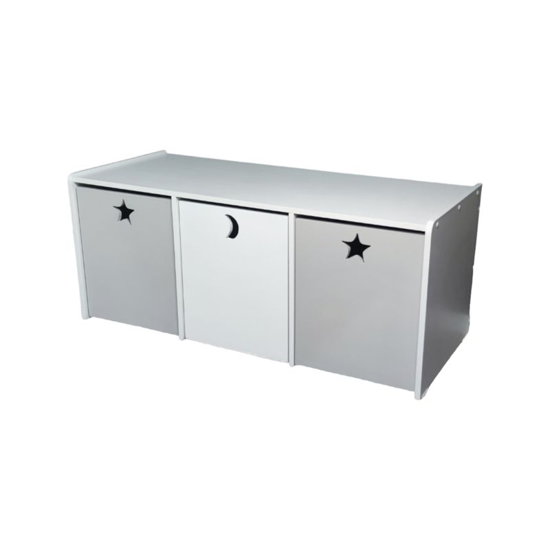MUEBLES KIDS - juguetera de 3 cajones blanca gris