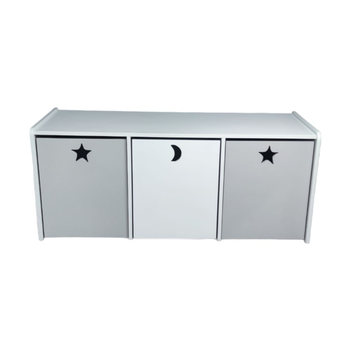 MUEBLES KIDS - juguetera de 3 cajones blanca gris
