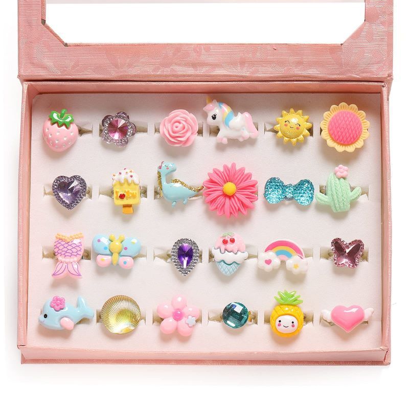 EVERSO - 24 Unidades Anillos De Joyería Para Niña Pequeña