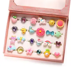 EVERSO - Anillos De Joyería Para Niña Pequeña En Caja 24 Unidades