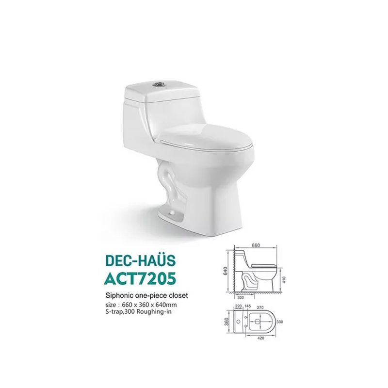 DECHAUS - Wc one piece Dec-haus descarga piso 30 cms ACT7205