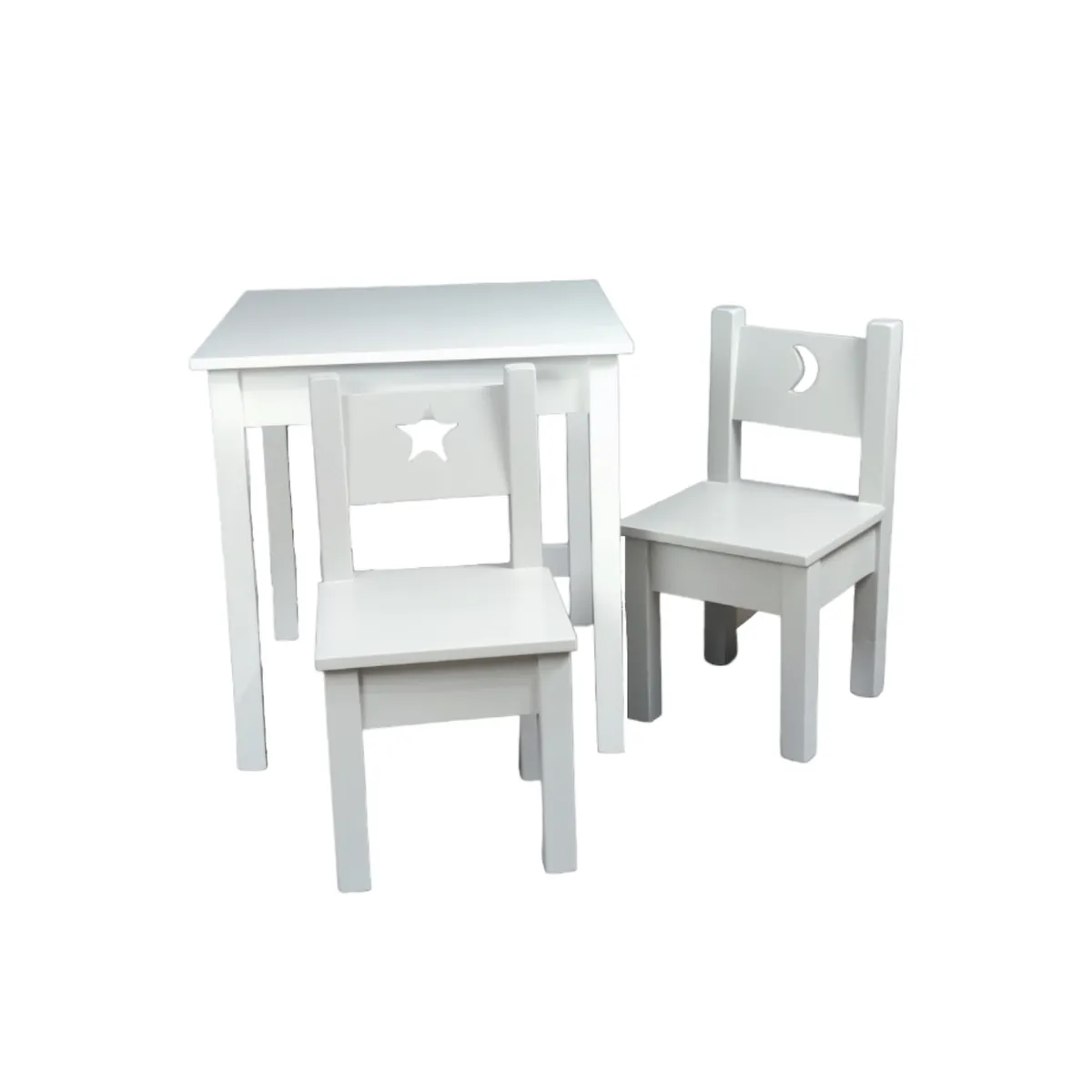 MUEBLES KIDS - mesa con sillas BLANCA  GRIS