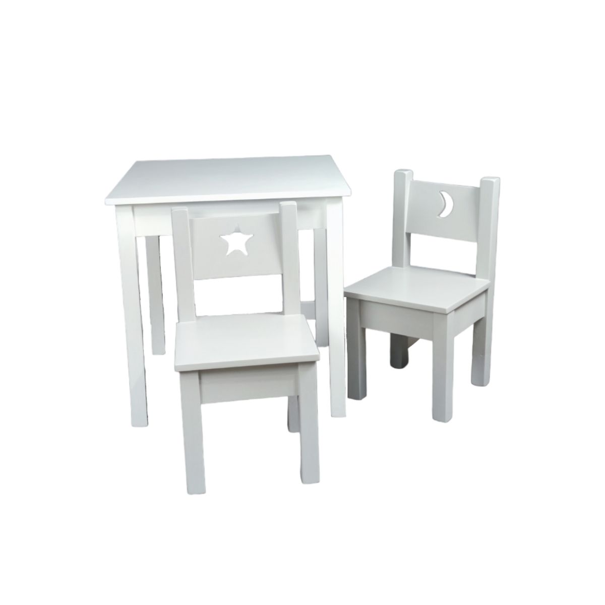 MUEBLES KIDS - mesa con sillas BLANCA  GRIS
