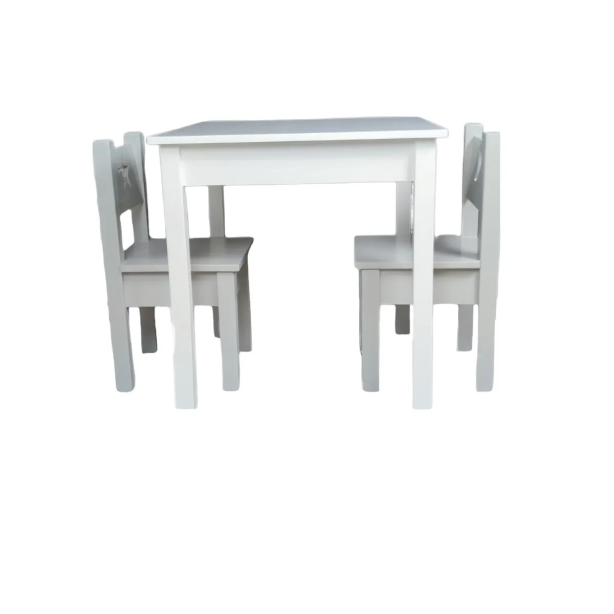 MUEBLES KIDS - mesa con sillas BLANCA  GRIS