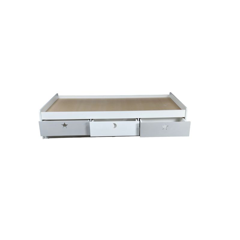 MUEBLES KIDS - cama de 3 cajones 1 plaza , BLANCA , GRIS
