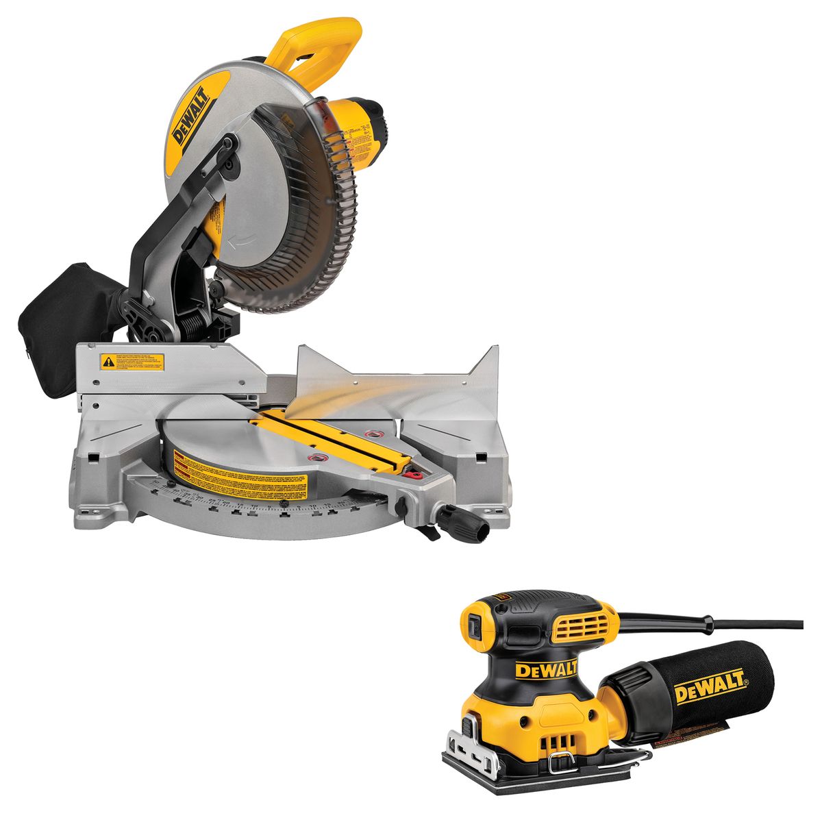 DEWALT - Sierra Ingleteadora 12" 15Ah + Lijadora Orbital 230W DEWALT 
