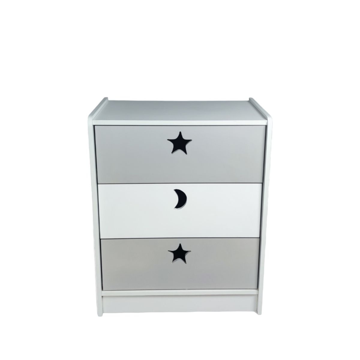 MUEBLES KIDS - Cajonera de 3 cajones blanca gris