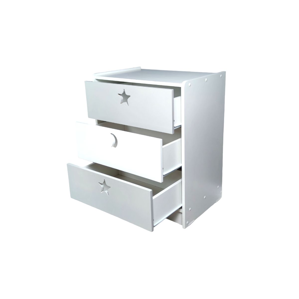 MUEBLES KIDS - Cajonera de 3 cajones blanca gris