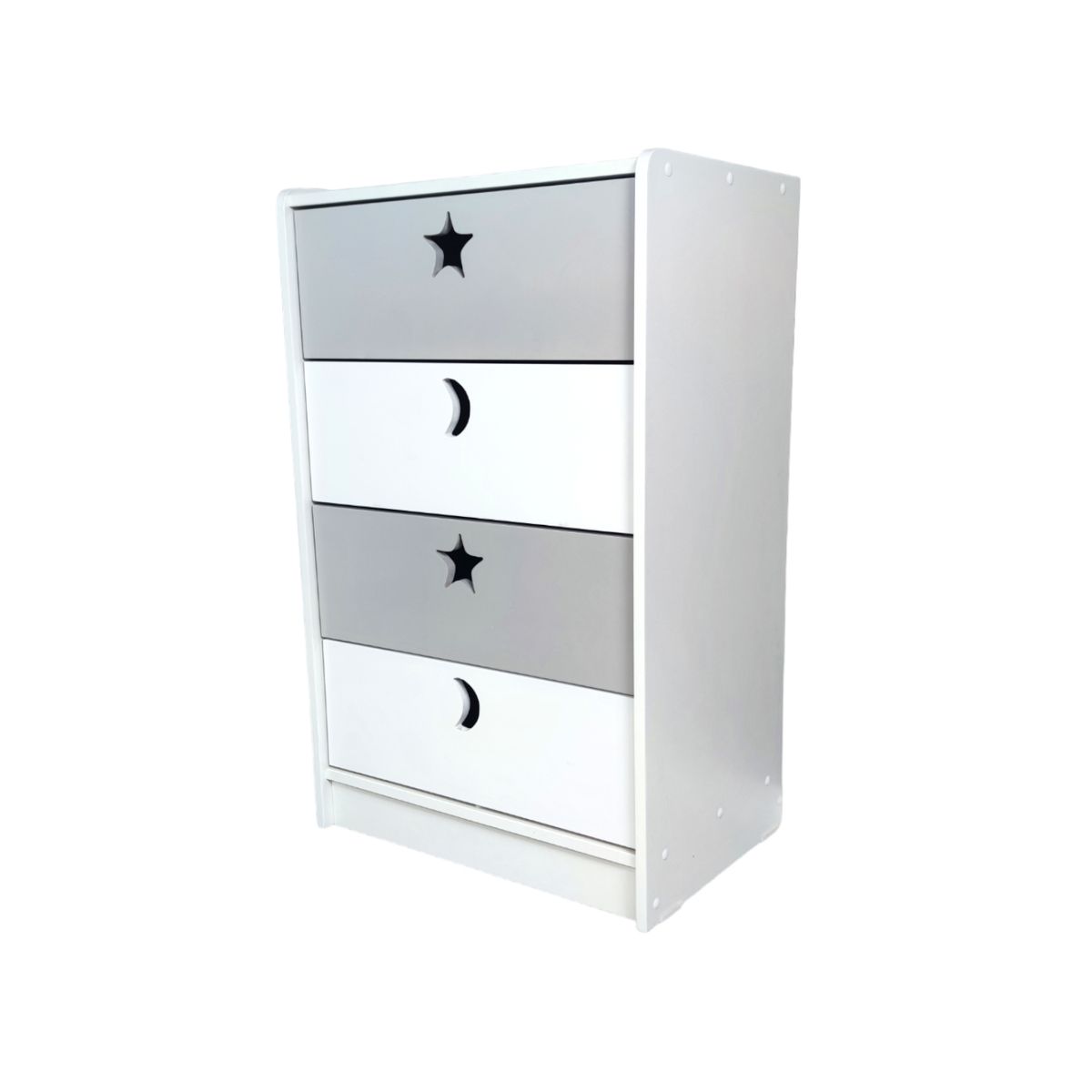 MUEBLES KIDS - cajonera de 4 cajones blanca gris