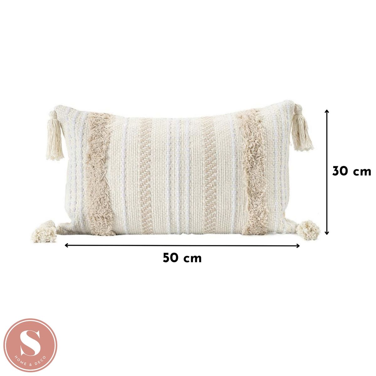 SANTU HOME & DECO - Cojín con Funda Bordado 30 x 50 cm Multicolor