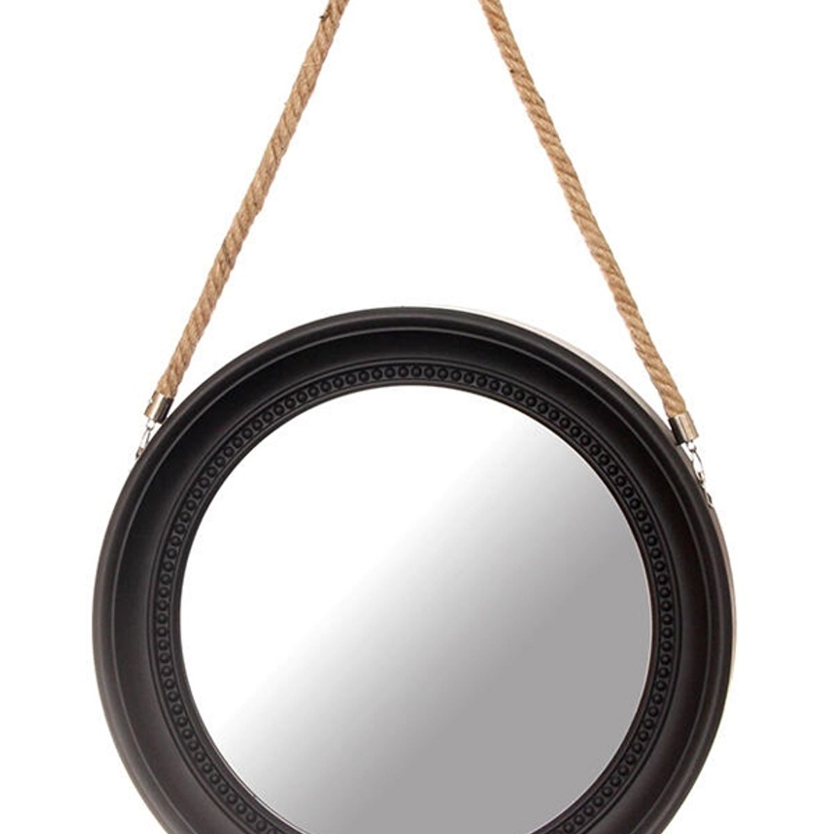 VGO - Espejo con soga para colgar 33 cm de diametro