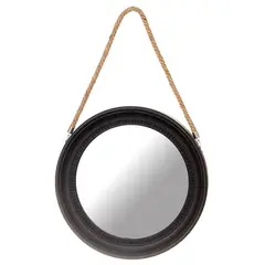 VGO - Espejo con soga para colgar 33 cm de diametro