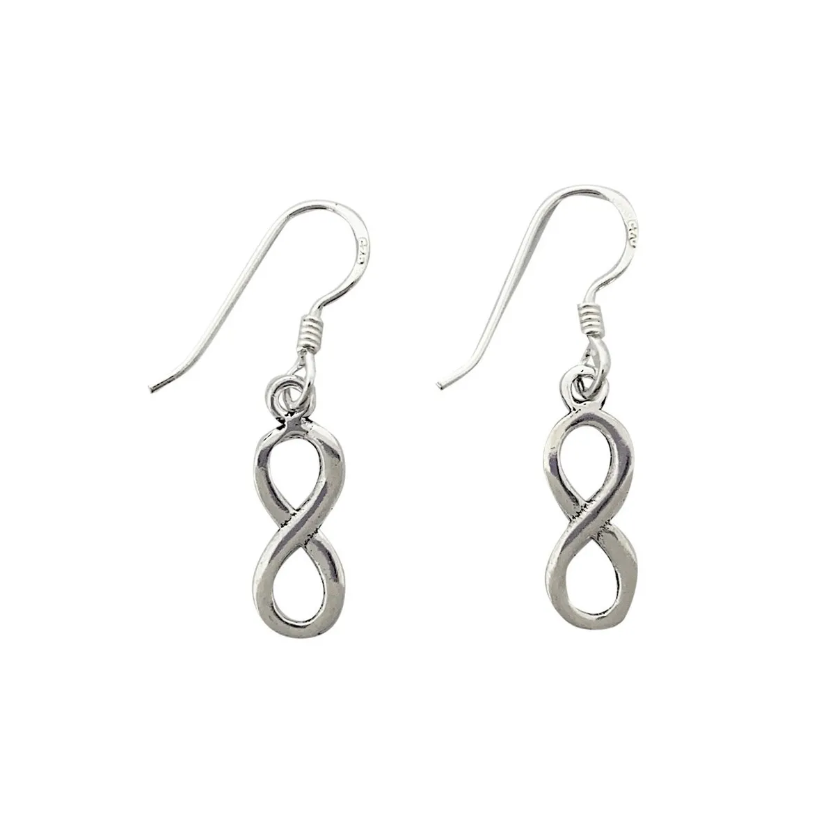 COGGIOLA - Aros Mini Infinito Colgante Gancho Plata Fina 925 Envejecida