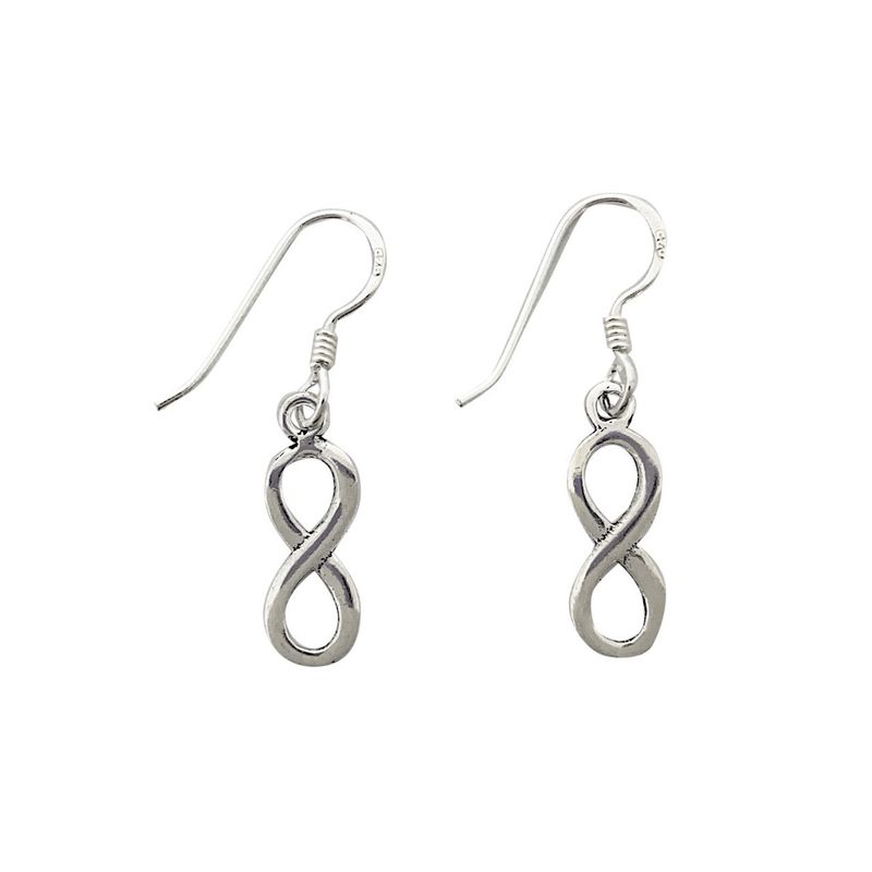 ANDREA COGGIOLA JOYAS - Aros Mini Infinito Colgante Gancho Plata Fina 925 Envejecida