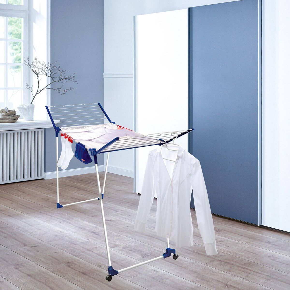 LEIFHEIT - Tendedero con alas y ruedas de gran capacidad