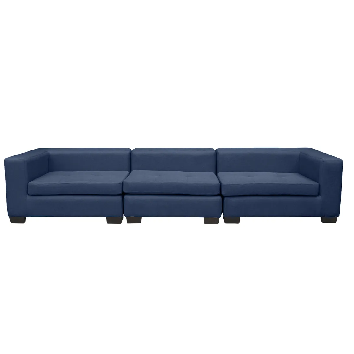 SOFAS HOME - SECCIONAL ROMA CHENILLE TIPO LINO AZUL 3 CUERPOS