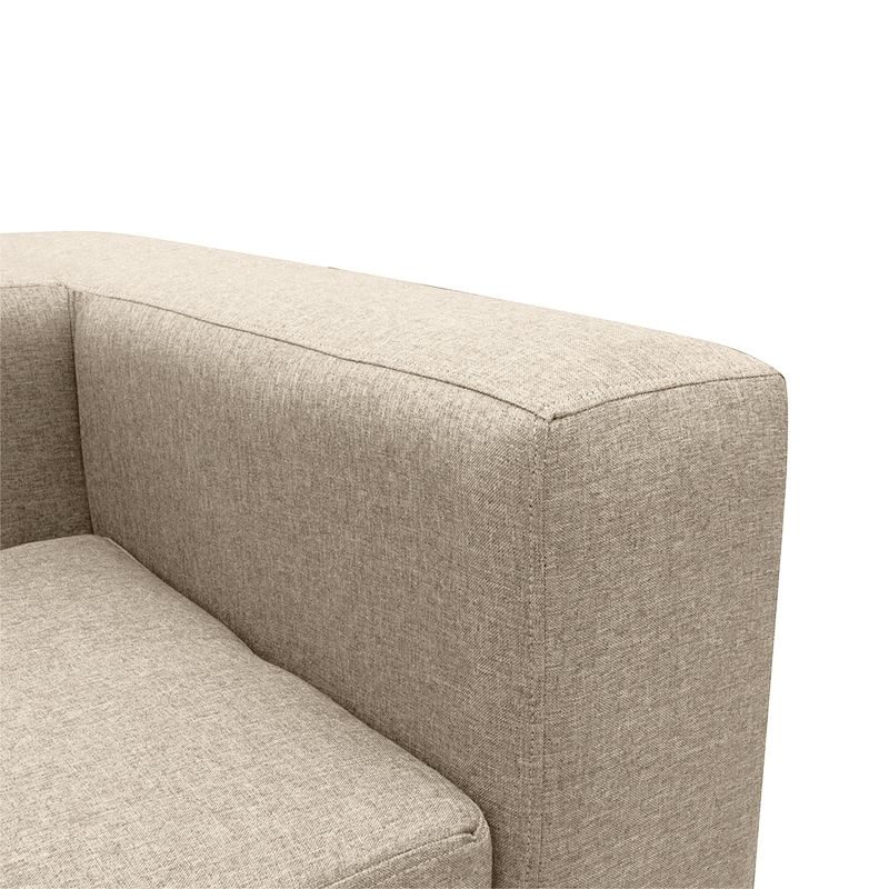 SOFAS HOME - SECCIONAL ROMA CHENILLE TIPO LINO BEIGE  3 CUERPOS