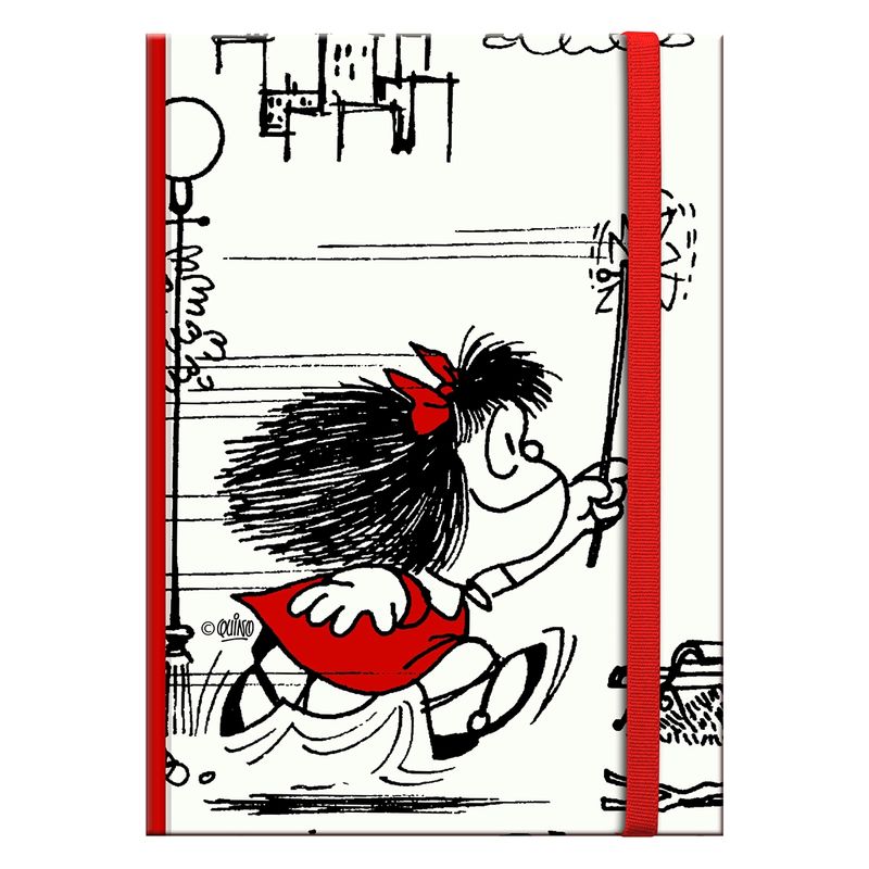GENERICO - Libreta Tapa dura Pequeña Mafalda volando su remolino