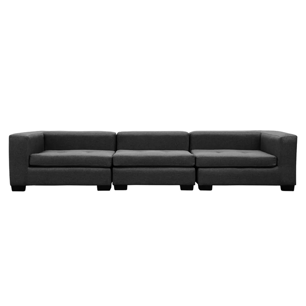 SOFAS HOME - SECCIONAL ROMA CHENILLE TIPO LINO GRAFITO 3 CUERPOS