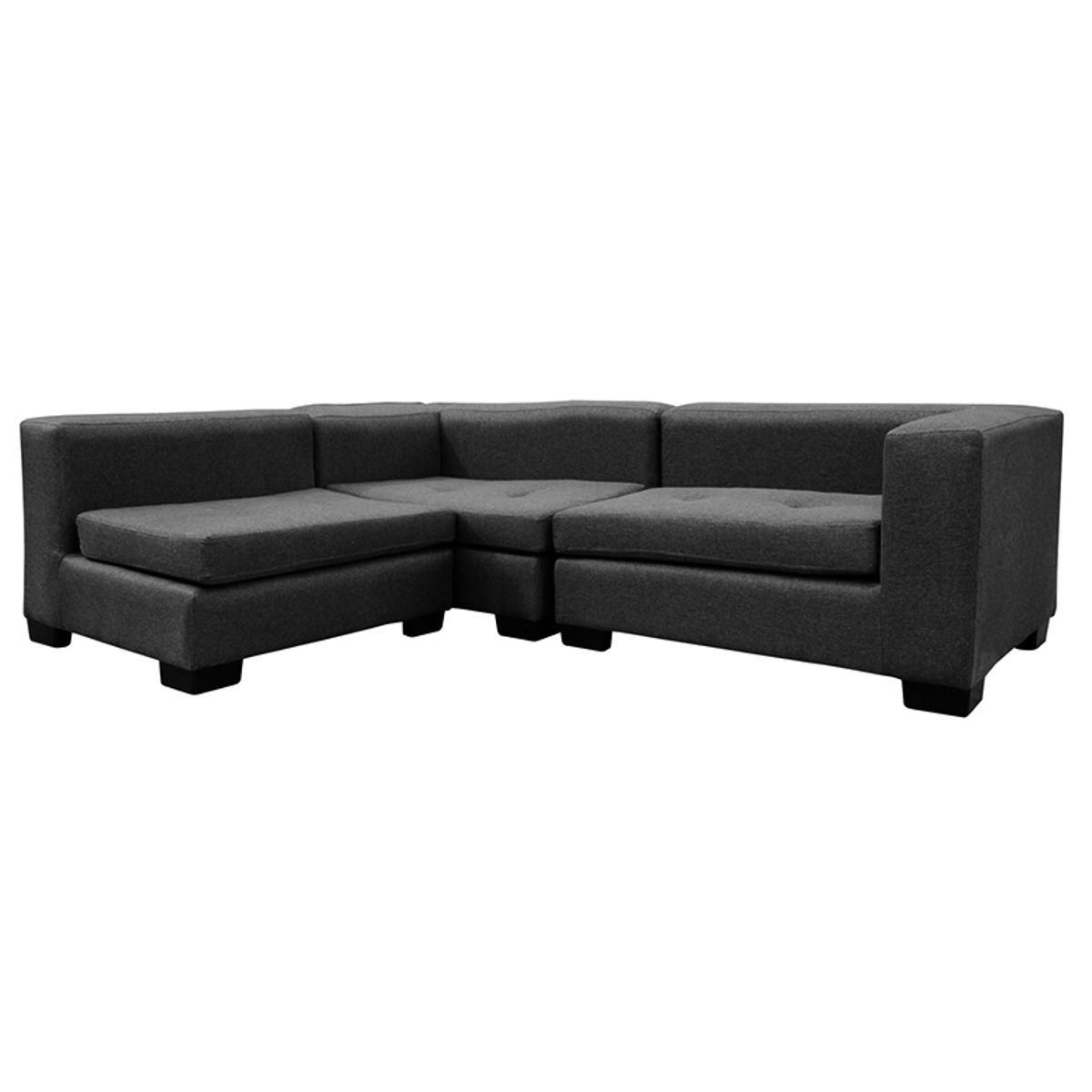 SOFAS HOME - SECCIONAL ROMA CHENILLE TIPO LINO GRAFITO 3 CUERPOS
