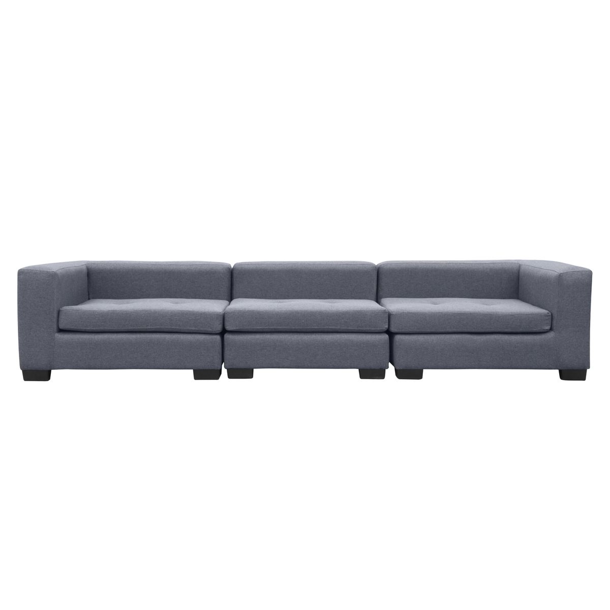 SOFAS HOME - SECCIONAL ROMA CHENILLE TIPO LINO GRIS 3 CUERPOS