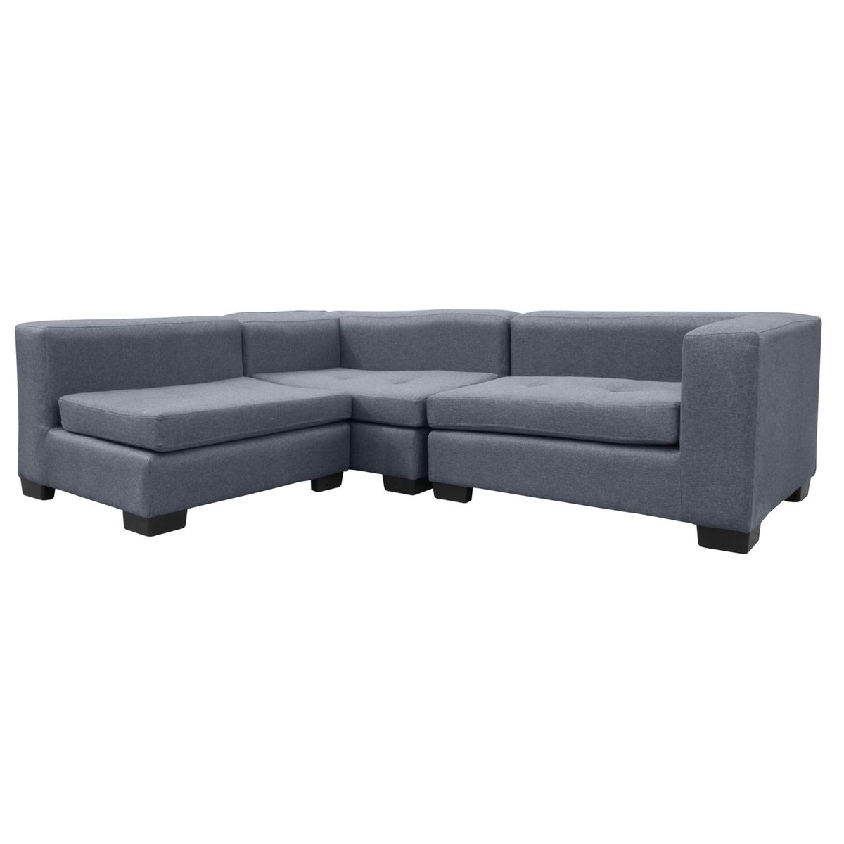 SOFAS HOME - SECCIONAL ROMA CHENILLE TIPO LINO GRIS 3 CUERPOS