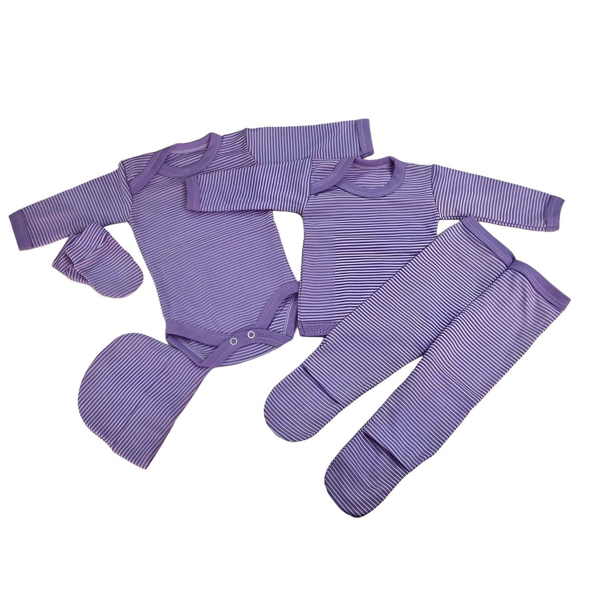 AGW - Pack 3 Ajuar Bebé Rayas (niña). 15 Unidades